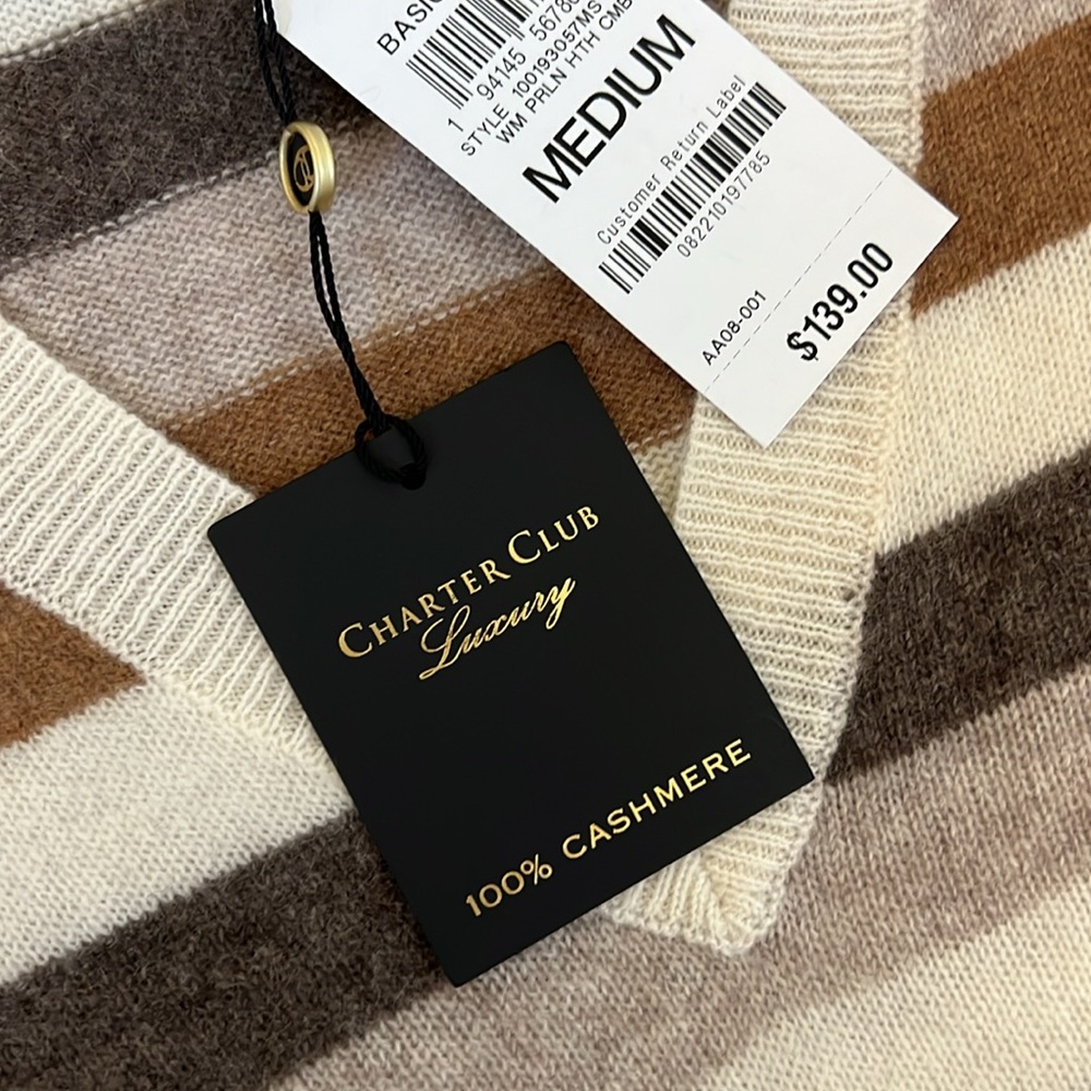 Cashmere Charter Club V neck shirt 100% cashmere - Picture 2 of 5
